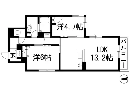 シャーメゾンFIORE(2LDK/1階)の間取り写真