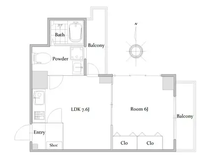 メガロン御殿山(1DK/3階)の間取り写真