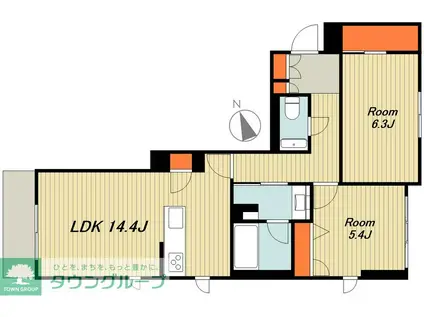 ラピス ラズリ(2LDK/2階)の間取り写真