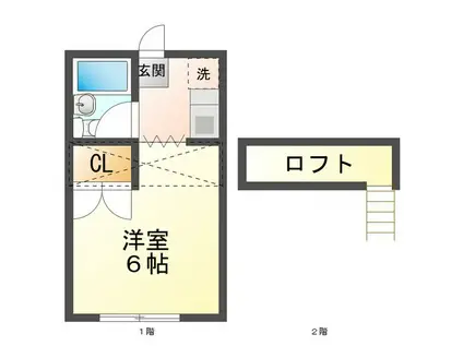 レジデンス北五味塚(1K/2階)の間取り写真