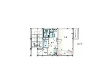 シアッツ目黒(1K/2階)の間取り写真