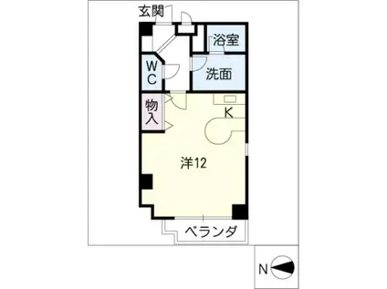 ラヴィアンムロガ(ワンルーム/4階)の間取り写真