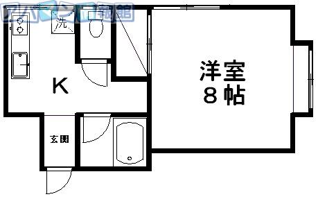 第3コーポ中原(1K/2階)の間取り写真