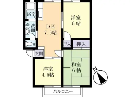 アーバン筑波37号館(3DK/2階)の間取り写真
