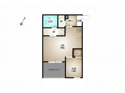 REGALEST牛田旭(1LDK/3階)の間取り写真