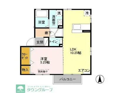 クレール(1LDK/2階)の間取り写真