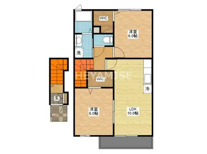 ミニョン・アンジュ(2LDK/2階)の間取り写真