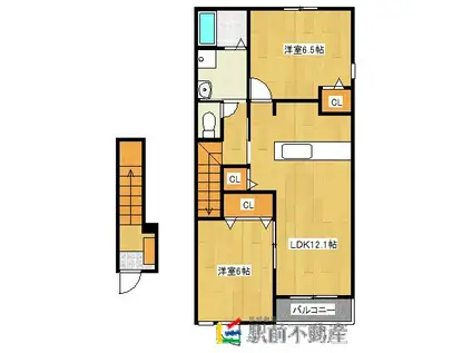 モンターナアルタB(2LDK/2階)の間取り写真