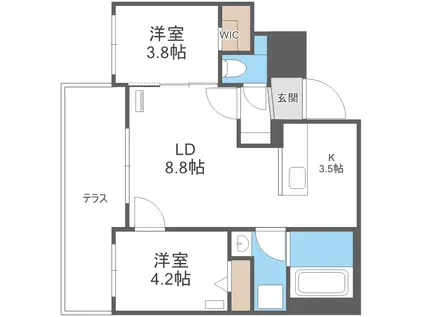 BALBONI山鼻(2LDK/5階)の間取り写真