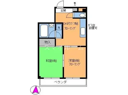 コーポハラブン(2DK/2階)の間取り写真