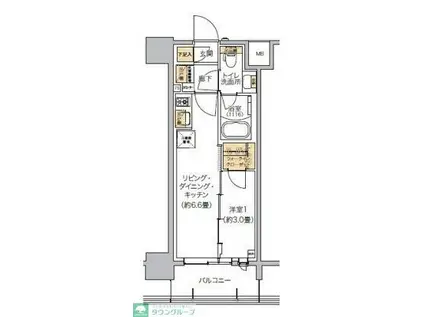 リビオメゾン芝浦(1DK/11階)の間取り写真