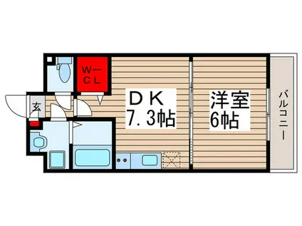 PHILIPPE蘇我(1DK/4階)の間取り写真