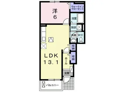 プリーズ ライフ(1LDK/1階)の間取り写真