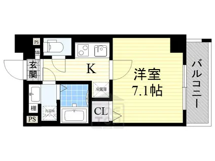 K&K 芥川(1K/2階)の間取り写真