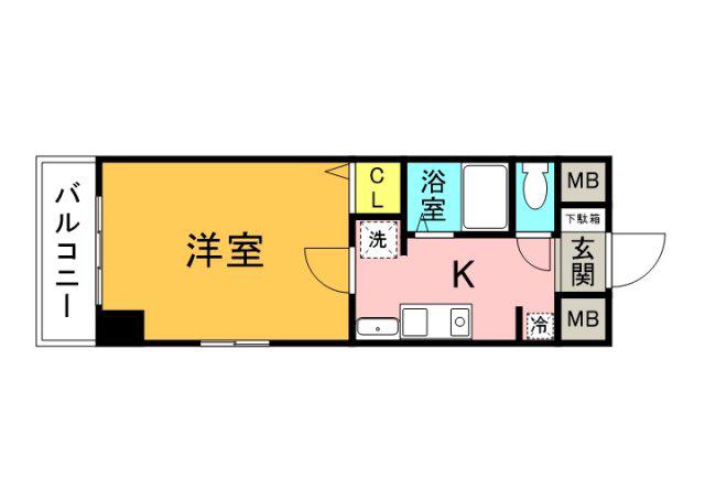 CASA・DEL・RIO(1K/8階)の間取り写真