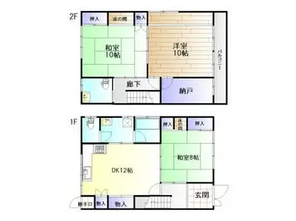 ポレール光洋(3SLDK/1階)の間取り写真