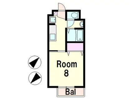 ハイツNISSY A棟(1K/2階)の間取り写真