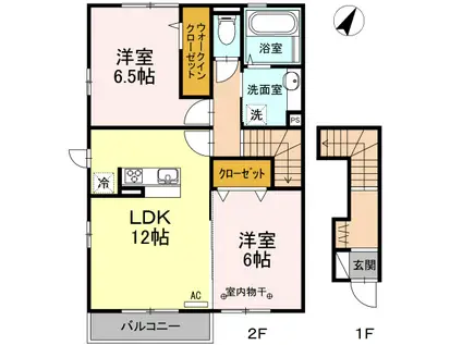 REAL(2LDK/2階)の間取り写真