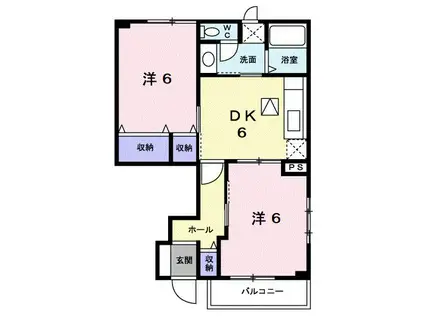 アヴェニュー高島(2DK/1階)の間取り写真