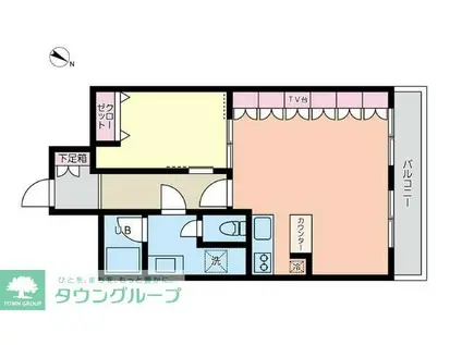 逗子マリーナ5号棟(ワンルーム/6階)の間取り写真