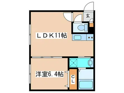 プリモマーレ月寒公園(1LDK/1階)の間取り写真