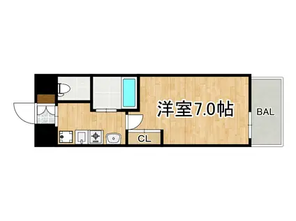 エスリード同心第5(1K/2階)の間取り写真