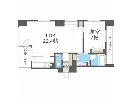 クレアシティ大通公園(1LDK/11階)の間取り写真