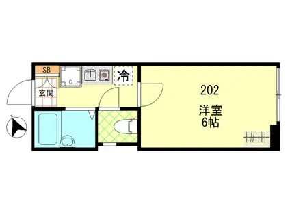 CASA ALIVIO(1K/2階)の間取り写真