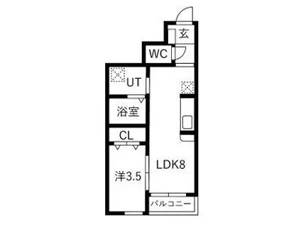 RS RESIDENCE II(1LDK/1階)の間取り写真