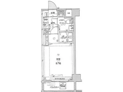 GENOVIA西新井大師GREENVEIL(1K/7階)の間取り写真