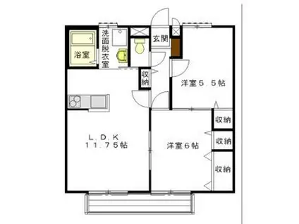 ソレジオ桜ヶ丘(2LDK/1階)の間取り写真