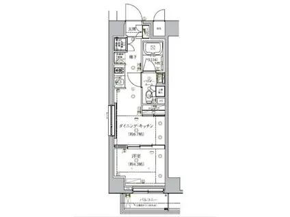 セジョリ南麻布(1DK/6階)の間取り写真