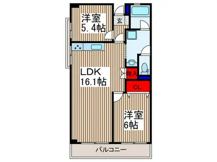 リバーサイドマキバ(2LDK/7階)の間取り写真