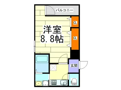 フジパレス豊里中央公園III番館(1K/1階)の間取り写真