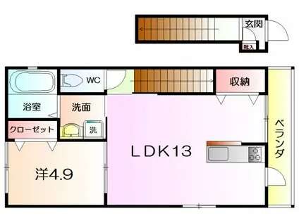 グランフォレストM(1LDK/2階)の間取り写真