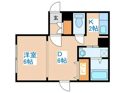 ブリックス南郷(1DK/4階)の間取り写真