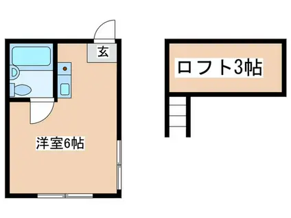 パンシオン 読売ランドA(ワンルーム/2階)の間取り写真