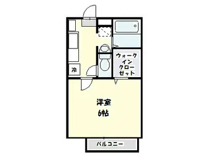 サニーハイツII(1K/2階)の間取り写真