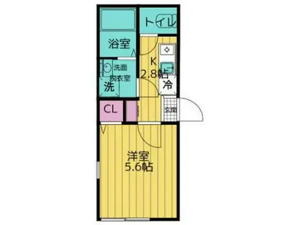 ベル・セゾン生田(1K/1階)の間取り写真