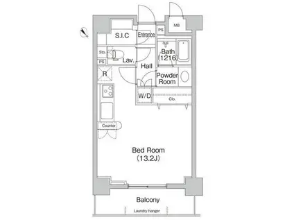 コンフォリア代々木上原(ワンルーム/2階)の間取り写真