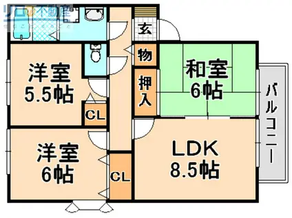 グランパルク向井(3LDK/2階)の間取り写真