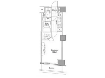 ザ・パークハビオ新宿(1K/6階)の間取り写真