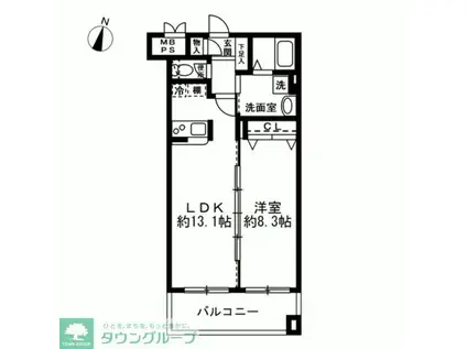 セントラルコート(1LDK/2階)の間取り写真