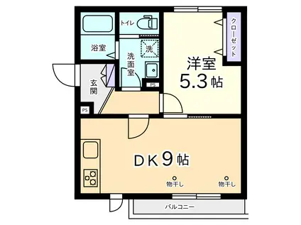 グロリアス コート(1DK/1階)の間取り写真