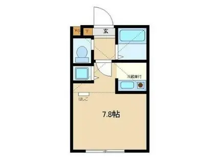 シティハイツ共和(ワンルーム/2階)の間取り写真