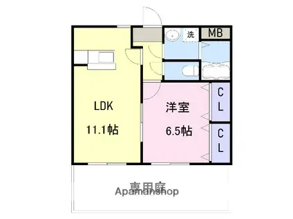 ユーミーSKII(1LDK/1階)の間取り写真