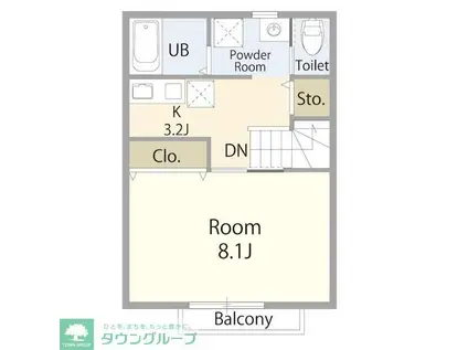 レーガベーネ松戸(1K/2階)の間取り写真