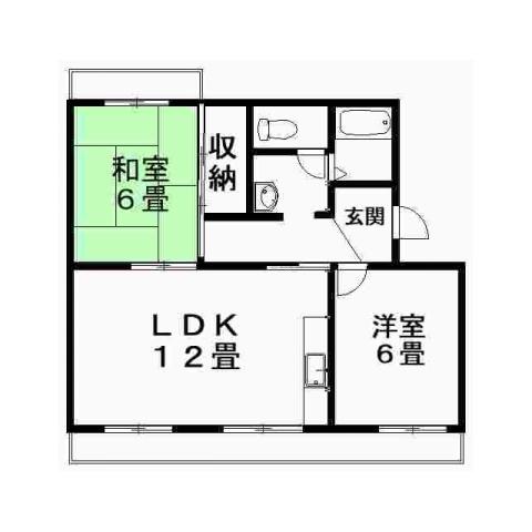 コーポハイブリッジ(2LDK/3階)の間取り写真