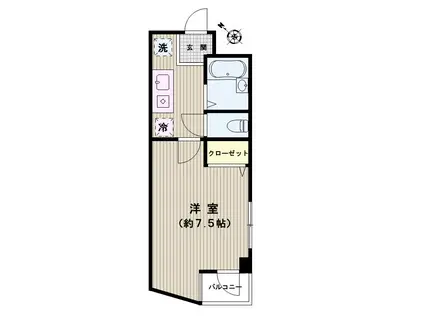 レジャンシック小石川(1K/4階)の間取り写真