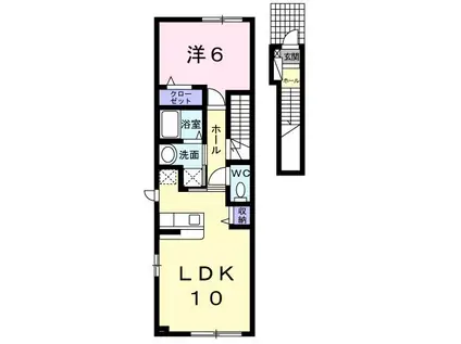 ベルアンジュ(1LDK/2階)の間取り写真
